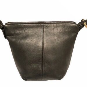 Coach vintage black leather mini duffle bucket bag